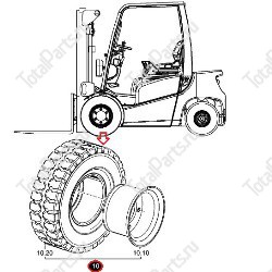 JUNGHEINRICH (AMEISE) DFG320 FN423477 ВЕДУЩЕЕ КОЛЕСО СУПЕРЭЛАСТИК В СБОРЕ НА ПОГРУЗЧИК