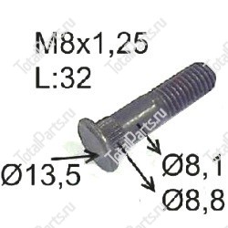 SIZE M8x1.25 ШПИЛЬКА 32mm