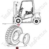 JUNGHEINRICH (AMEISE) DFG320 FN423477 ВЕДУЩЕЕ КОЛЕСО СУПЕРЭЛАСТИК В СБОРЕ НА ПОГРУЗЧИК