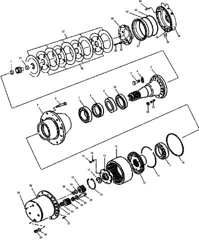 СХЕМА ВЕДУЩЕГО МОСТА ПОГРУЗЧИКА DAEWOO-DOOSAN D50/70/80S2 FV/FX/GS (DRIVE AXLE GP PART 2 OF 2 D50-60-70-80S-2 OCDB TYPE) | Запчасти на погрузчики Дусан - Дэу в наличии. Скидки. Гарантия. Звоните сейчас! | Запчасти для вилочных погрузчиков Дусан – Оптом и в розницу недорого