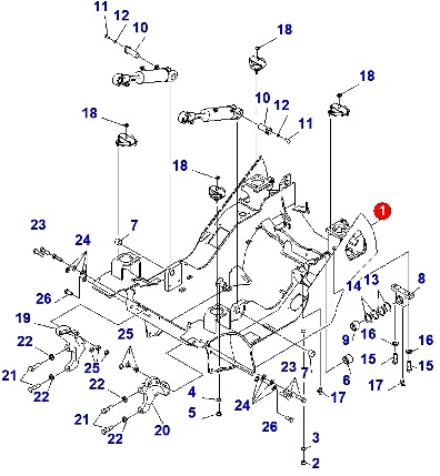 FRAME KOMATSU FD10/15/18-21-A S/N200001-UP - РИСУНОК ИЗ КАТАЛОГА ЗАПЧАСТЕЙ КОМАЦУ - РАМА И КРЕПЛЕНИЯ | Запчасти вилочных погрузчиков с быстрым подбором. Любые запчасти в наличии и на заказ. Звони сейчас!