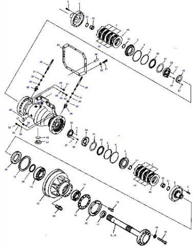 СХЕМА ВЕДУЩЕГО МОСТА (DRIVE AXLE AS - DISK) ДЛЯ ПОГРУЗЧИКОВ D15S2 / D18S2 / D20SC-2 DU / DV | Каталог запчастей погрузчика Дэу - Запчасти на погрузчик Daewoo МО и Москве - Запчасти на вилочные погрузчики Doosan / Daewoo Реутов - ТолалПартс.ру