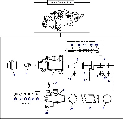 OCD ТОРМОЗНОЙ МЕХАНИЗМ - ГЛАВНЫЙ ТОРМОЗНОЙ ЦИЛИНДР - ПОГРУЗЧИКОВ DAEWOO-DOOSAN D35S5 / D40S5 / D45S5 / D50SC5 (N2/N3/N4/N5)  | Запчасти Daewoo для вилочных погрузчиков | Интернет-магазин запчастей для погрузчиков Дусан - запчасти на вилочный погрузчик - запчасти на ремонт погрузчиков дэу - запчасти для погрузчика