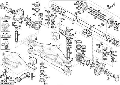 STEERING AND WHEELS -> STEERING AXLE 1604 LINDE FORKLIFT SPARE PARTS CATALOG | РУЛЕВОЕ УПРАВЛЕНИЕ И КОЛЕСА -> РУЛЕВОЙ МОСТ 1604 -> КАТАЛОГ ЗАПЧАСТЕЙ НА РЕМОНТ ПОГРУЗЧИКОВ LINDE H50D-03, LINDE H50T-03, LINDE H60D-03, LINDE H60T-03, LINDE H70D-03, LINDE H70T-03, LINDE H80D-03, LINDE H80T-03 СЕРИЙ 396 | Все виды запчастей и расходников для вилочных погрузчиков Линда. Доставка цельнолитых шин и запчастей для погрузчиков в регионы. Шины и запчасти на погрузчики в наличии. Доступная цена