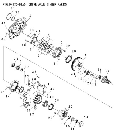 РИСУНОК ИЗ КАТАЛОГА ЗАПЧАСТЕЙ - DRIVE AXLE INNER PARTS ELECTRIC LIFT TRUCK KOMATSU FB10-14-12-FB15-18-12-FB15G-18G-12-FB20A-20AG-12-FB10-20-12 | запчасти на погрузчик коматсу в москве | Запчасти для погрузчика комацу - Подбор, поиск и продажа запчастей для погрузчиков | Запчасти на погрузчик Коматсу – В наличии и на заказ! | Запчасти на Японские, Корейские, Европейские и Китайский вилочные погрузчики и складскую технику