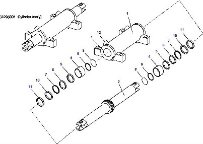 POWER STEER CYLINDER DAEWOO-DOOSAN D20S-3, D25S-3, D30S-3, D33S-3 Q3/Q4/Q5 | КАТАЛОГ ЗАПЧАСТЕЙ НА ПОГРУЗЧИК ДЭУ-ДУСАН - ЦИЛИНДР РУЛЕВОГО МОСТА ПОГРУЗЧИКОВ DAEWOO-DOOSAN D20S-3, D25S-3, D30S-3, D33S-3 Q3/Q4/Q5 | Запчасти на погрузчики Daewoo/Doosan (Деу/Дусан) | Запчасти дэу - дусан на вилочные погрузчики в Москве и Московской области