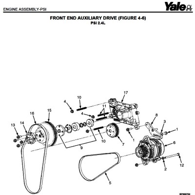 КАТАЛОГ ЗАПЧАСТЕЙ НА ПОГРУЗЧИКИ YALE (ЯЛЕ) GLP20VX-GDP35VX D875 С ДВИГАТЕЛЕМ PSI 2.4 ЛИТРА -> ПЕРЕДНИЙ ВСПОМОГАТЕЛЬНЫЙ ПРИВОД (ФИГУРА. 4-5) -> ДВИГАТЕЛЬ PSI 2.4L | ENGINE PSI YALE FORKLIFT PARTS MANUAL | Запчасти для складской техники и погрузчиков Yale (Яль) со склада в Москве по выгодным ценам в наличии и под заказ