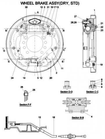 КАТАЛОГ ПОДБОРА ЗАПЧАСТЕЙ НА ПОГРУЗЧИКИ HYUNDAI HDF20-5 / HYUNDAI HDF25-5 / HYUNDAI HDF30-5 - КОЛЁСНАЯ ТОРМОЗНАЯ СИСТЕМА HYUNDAI  HDF20/HDF25/HDF30-5 | запчасти на вилочные погрузчики хёндай - лучшие предложения по запросу "запчасти на вилочные погрузчики хундай"