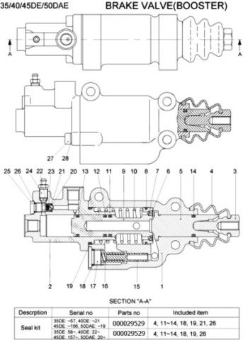 PAGE 3600 BRAKE VALVE (BOOSTER) SPAREPARTS MANUAL FORKLIFT HYUNDAI 35DE-7 / HYUNDAI 40DE-7 / HYUNDAI 45DE-7 / HYUNDAI 50D-7AE | ГИДРАВЛИЧЕСКАЯ СИСТЕМА - КАТАЛОГ ЗАПЧАСТЕЙ ДЛЯ ПОГРУЗЧИКОВ HYUNDAI 35DE-7 / HYUNDAI 40DE-7 / HYUNDAI 45DE-7 / HYUNDAI 50D-7AE | Купить запчасти на вилочные погрузчики по самым низким ценам в интернете