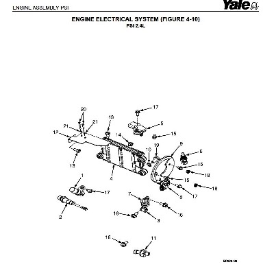ENGINE ELECTRICAL SYSTEM (FIGURE 4-10) ENGINE PSI 2.4L YALE FORKLIFT PARTS MANUAL | КАТАЛОГ ПОДБОРА ЗАПЧАСТЕЙ ДЛЯ ПОГРУЗЧИКОВ YALE GLP20VX-GDP35VX D875 -> ЭЛЕКТРИЧЕСКАЯ СИСТЕМА ДВИГАТЕЛЯ PSI 2.4L (ФИГУРА. 4-10) | Продаём запасные части, колёса, ролики и шины для вилочных погрузчиков, ричтраков, штабелеров и других видов складской техники Yale