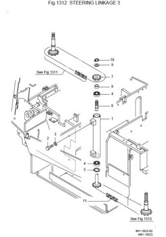 Fig.1312 STEERING LINKAGE - 3 NICHIYU-NYK FORKLIFT FBT10P / NICHIYU-NYK FBT13P / NICHIYU-NYK FBT15P / NICHIYU-NYK FBT18P / NICHIYU-NYK FBT20PN SPARE PARTS CATALOG | Запчасти для вилочных погрузчиков и складской техники Nichiyu-Nyk | Запчасти Nichiyu-Nyk для погрузчиков, вилочных погрузчиков - самые низкие цены в Москве на сайте TotalParts.ru