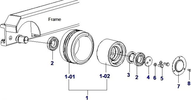 ГРУЗОВЫЕ КОЛЁСА РИЧТРАКОВ DAEWOO BR14JW5 / DAEWOO BR16JW5 СЕРИЙ R9/RA/FRA07/FRA08 | LOAD WHEEL MOUNTING GP - URETHANE DAEWOO BR14JW5 / DAEWOO BR16JW5 | Запчасти для погрузчиков, колёса и запчасти на шабелеры ручные гидравлические Дэу, электрические штабелеры Дусан, самоходные штабелеры Doosan, ролики на штабелеры doosan