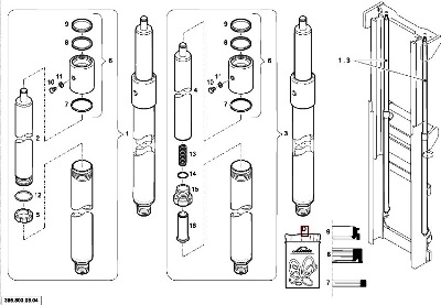 CYLINDER FOR DUPLEX / TRIPLEX MAST LIFT TYPE 181 02/2007 |=> БОКОВЫЕ ЦИЛИНДРЫ ПОДЪЁМА - КАТАЛОГ ЗАПЧАСТЕЙ МАЧТЫ ПОГРУЗЧИКОВ LINDE H14/H16/H18/H20-01 СЕРИЯ 391 | Запчасти для вилочных погрузчиков Линда – Оптом и в розницу | Запчасти для складской техники Linde – Поможем с подбором и поставкой