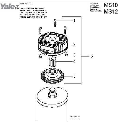ЭЛЕКТРОМАГНИТЫЙ ТОРМОЗ YALE MS10 / YALE MS12 -> КАТАЛОГ ПОДБОРА ЗАПЧАСТЕЙ НА СКЛАДСКУЮ ТЕХНИКУ ЯЛЕ - КАТАЛОГ ЗАПЧАСТЕЙ ДЛЯ ЭЛЕКТРИЧЕСКОГО ШТАБЕЛЕРА YALE MS10 / YALE MS12 / YALE MS10E | ЗАПЧАСТИ ДЛЯ САМОХОДНОГО ШТАБЕЛЁРА YALE (ЯЛЕ) MS10E СЕРИЙ B846X01500W / B845X01500C | Запчасти на штабелер яле подобрать в Москве — Продажа запасных частей для вилочных погрузчиков и складской техники Yale