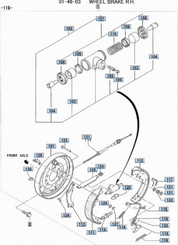 КАТАЛОГ ЗАПЧАСТЕЙ ДЛЯ ПОГРУЗЧИКА MITSUBISHI FD15N / FD18N / FD15NT / FD18NT / FD20C / FD20CNT - КОЛЕСНАЯ ТОРМОЗНАЯ СИСТЕМА ПРАВАЯ | 01-46-03 WHEEL BRAKE R.H. MITSUBISHI FORKLIFT SPARE PARTS MANUAL | Запчасти для погрузчиков Mitsubishi качественные - тут вы можете подобрать запчасти mitsubishi