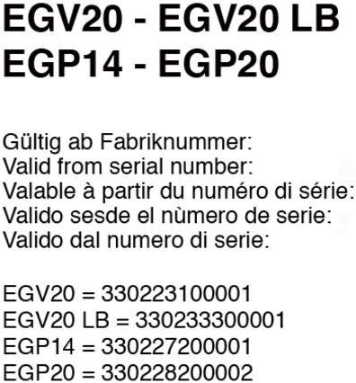 STILL EGV20 = 330223100001, STILL EGV20LB = 330233300001, STILL EGP14 = 330227200001, STILL EGP20 = 330228200002 SPARE PARTS DOCUMENTATION SYSTEM