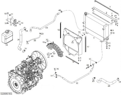 КАТАЛОГ ПОДБОРА ЗАПЧАСТЕЙ НА ПОГРУЗЧИКИ LINDE H25D, H25T-01, H30D-01, H30T-01, H35D-01, H35T-01 (1220) | СИЛОВОЙ АГРЕГАТ: ДВИГАТЕЛЬ - СИСТЕМА ОХЛАЖДЕНИЯ ПОГРУЗЧИКОВ LINDE H25D, H25T, H30D, H30T, H35D, H35T СЕРИЯ 1220-01 | POWER UNIT: Kubota LPG WG2503 ENGINE -> COOLING SYSTEM LINDE FORKLIFT SPAREPARTS CATALOGUE | погрузчик запчасти linde - купить запчасти, диски, шины, фильтра и аксессуары, колёса и ролики на складскую технику линде