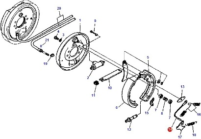 Схема из каталога запчастей Daewoo-Doosan d15s5 / d18s5 nl/nm/fda01-1230 - механизм тормоза погрузчика Дэу-Дусан | Daewoo-Doosan forklift spare parts catalog | Расходные материалы и запчасти для любых вилочных погрузчиков Daewoo/Doosan и складской техники