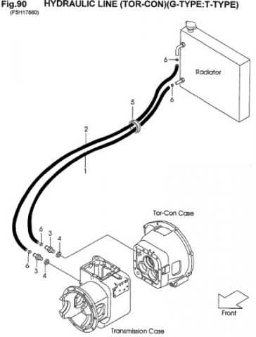 СХЕМА ИЗ КАТАЛОГА TCM - HYDRAULIC LINE TOR-CON G-TYPE T-TYPE TCM FG15C9H - FG15T9H - FG18C9H - FG18T9H - FD15C9H - FD15T9H - FD18C9H - FD18T9H | Запчасти на погрузчик ТСМ в Реутове (МО) | Запчасти для вилочных погрузчиков - Вилочные погрузчики TCM запасные части для ремонта и обслуживания