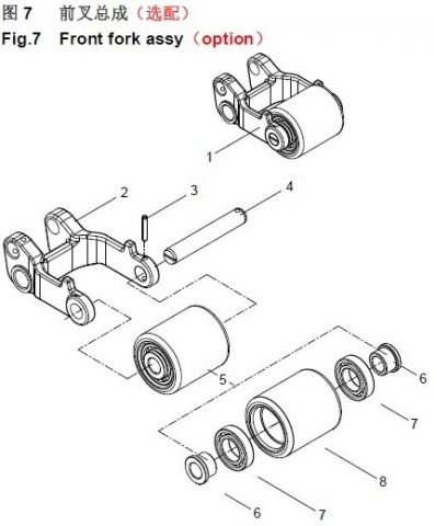 Front fork assy (option) Hangcha cbd15-amc1-i | ELECTRIC PALLET TRUCK CBD15-AMC1-I PARTS CATALOG HANGCHA GROUP | СХЕМА ГРУЗОВОЕ КОЛЕСО - РОЛИК (ОПЦИЯ) ЭЛЕКТРОТЕЛЕЖКИ HANGCHA CBD15-AMC1-I - КАТАЛОГ ЗАПЧАСТЕЙ ДЛЯ ПЕРЕВОЗЧИКА ПАЛЕТ HANGCHA CBD15-AMC1-I