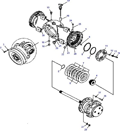 Drive Axle Gp - OCD Type Brake Part 3 of 3 - OCD ТОРМОЗНОЙ МЕХАНИЗМ ЧАСТЬ 3 ИЗ 3 - OCD ТОРМОЗНОЙ МЕХАНИЗМ ПОГРУЗЧИКОВ DAEWOO-DOOSAN D35S5 / D40S5 / D45S5 / D50SC5 (N2/N3/N4/N5) - Drive Axle Gp - OCD Type Brake Part 3 of 3 | Запчасти погрузчика цена, где купить в Москве / Запчасти для складской техники / Запасные части для погрузчиков Дусан Дэу | Интернет-магазин запчастей для погрузчиков Дусан - запчасти на вилочный погрузчик - запчасти на ремонт погрузчиков дэу - запчасти для погрузчика