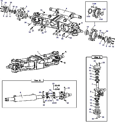 Daewoo-Doosan_d35-45s5_d50sc-5_n2-n3-n3-n4-n5_Axle Gp - Steer - ЗАПЧАСТИ ДЛЯ ПОГРУЗЧИКОВ DAEWOO-DOOSAN D35S5 / D40S5 / D45S5 / D50SC5 (N2/N3/N4/N5) | Запчасти и шины для вилочных погрузчиков Дэу