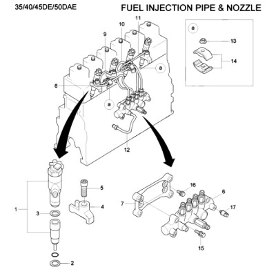 КАТАЛОГ ЗАПЧАСТЕЙ ДЛЯ ПОГРУЗЧИКОВ HYUNDAI 35DE-7 / HYUNDAI 40DE-7 / HYUNDAI 45DE-7 / HYUNDAI 50D-7AE | ДВИГАТЕЛЬ БАЗА - PAGE 9160 FUEL INJECTION PIPE & NOZZLE | ЗАПЧАСТИ НА ПОГРУЗЧИКИ HYUNDAI 35DE/40DE/45DE-7/50D-7AE | Запчасти для вилочных погрузчиков – купить по выгодным ценам