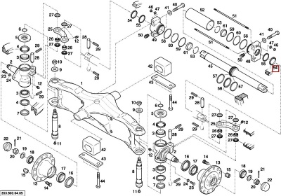 СХЕМА РУЛЕВОГО МОСТА ИЗ КАТАЛОГА ЗАПЧАСТЕЙ ПОГРУЗЧИКОВ ЛИНДЕ H50/80-03 353 | STEERING AXLE LINDE H50D, H50T, H50V, H60T, H60V, H70D, H70T, H70V, H80D, H80T-03 (353) | Полный каталог запчастей для Linde (Линде). При покупке запчастей на погрузчики и складскую технику предусмотрена система скидок и бонусов!