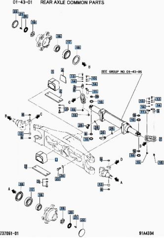 Каталог запчастей на рулевой мост погрузчика Катерпиллар ДП35 (DP35N-T) - REAR AXLE COMMON PARTS CATERPILLAR DP35N / CATERPILLAR DP35NT FORKLIFT | Запчасти для вилочных погрузчиков Кат (Запчасти для вилочных погрузчиков и складской техники Caterpillar)