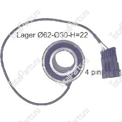 SIZE 30x62x22 ПОДШИПНИК С ДАТЧИКОМ / 4 PIN