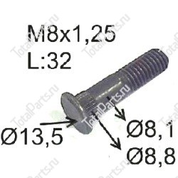 SIZE M8*1.25 ШПИЛЬКА