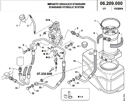 КАТАЛОГ ЗАПЧАСТЕЙ KOMATSU MWS10-1R / OM PIMESPO MWS10-1R / KOMATSU MWS12-1R / OM PIMESPO MWS12-1R -> СТАНДАРТНАЯ ГИДРАВЛИЧЕСКАЯ СИСТЕМА ЭЛЕКТРОШТАБЕЛЕРОВ KOMATSU MWS10-1R / MWS12-1R OM PIMESPO (FIAT) | STANDARD HYDRULIC SYSTEM FOR KOMATSU MWS10-1R / MWS12-1R OM PIMESPO (FIAT) SPARE PARTS MANUAL | Шины, колёса, ролики и запчасти для складской техники и погрузчиков Комацу по выгодным ценам